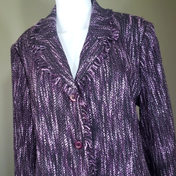 Dressbarn Purple 💜 Women's Blazer Jacket Made In Vietnam Size 14 - Picture 3 of 15